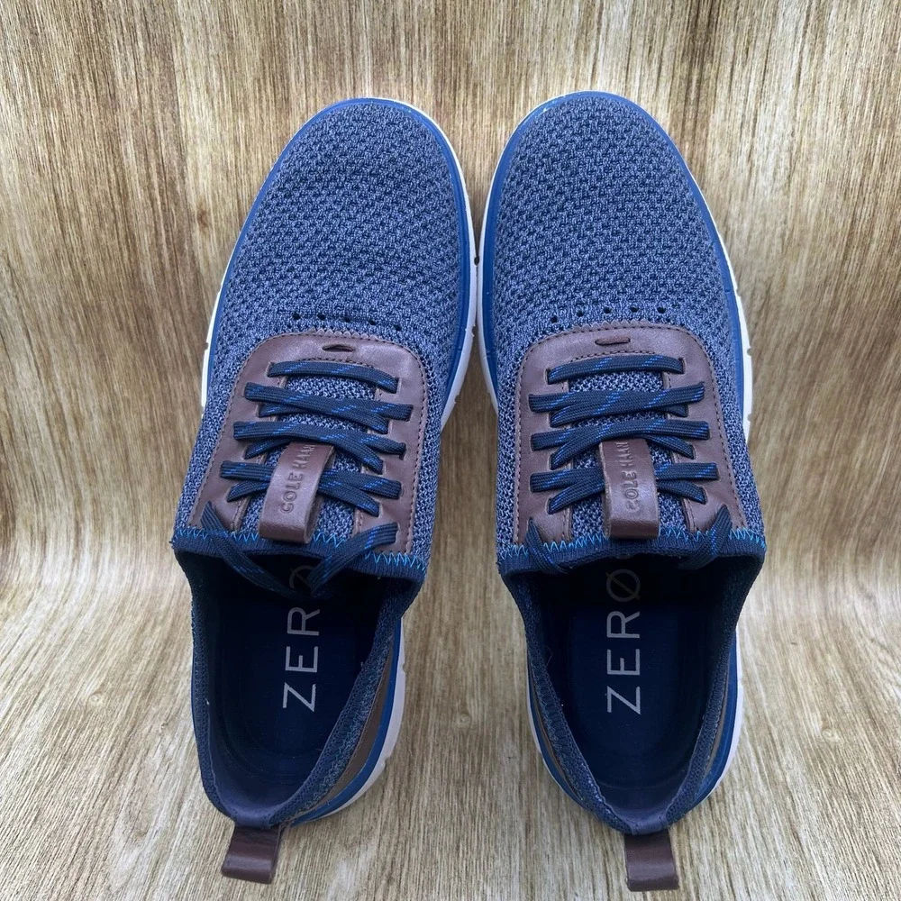 Cole Haan Generation Zerogrand Men's Size 10.5 Navy Blue Brown Knit C32048